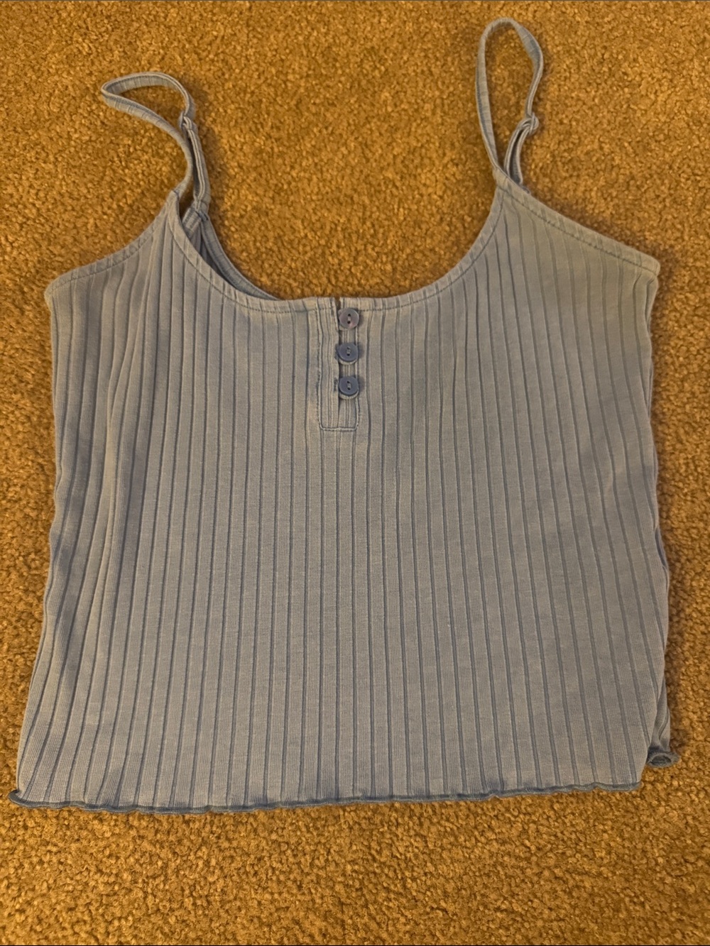 American Eagle Outfitters Light Blue Ribbed Button-Front Cami